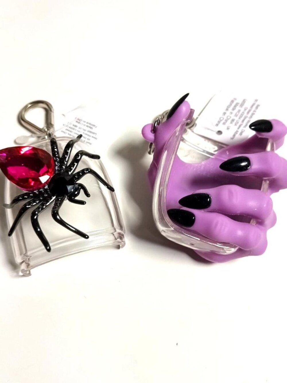 Bath & Body Works Halloween PocketBac Holder Lot Gem Spider Witch Hand 2pc